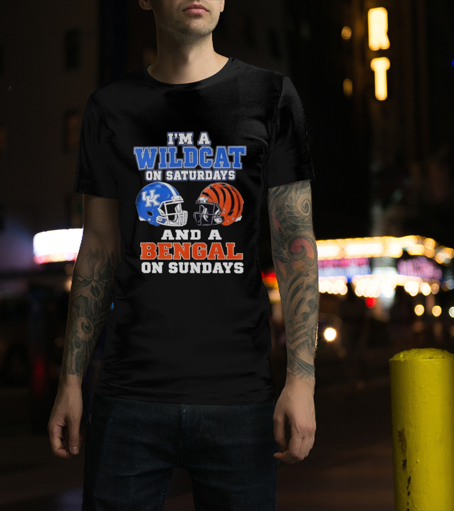 I'm A Wildcat UK Helmet Saturdays Bengal Helmet Sundays T-Shirt