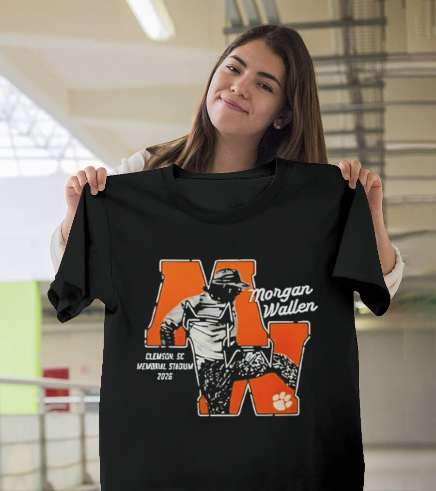 Morgan Wallen Clemson SC Memorial Stadium 2026 Tour Concert Tiger Paw T-Shirt
