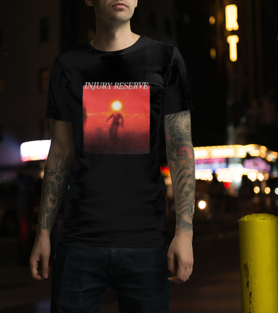 INJURY RESERVE Album Cover Red Sun Scene T-Shirt