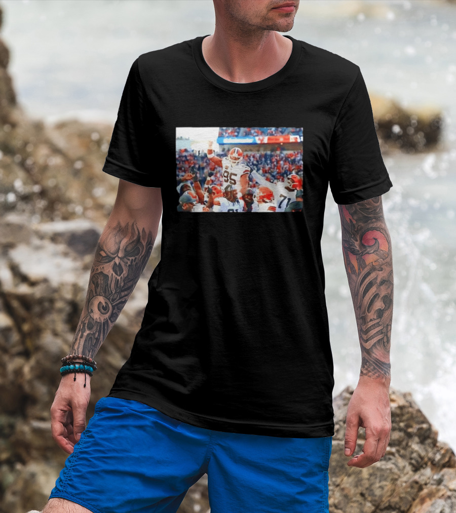 Cleveland Browns Myles Garrett Sacks Record Celebration NFL Football Triumph T-Shirt