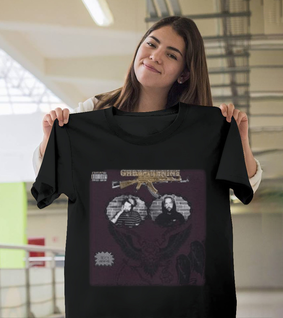 Suicideboy Store Stop Staring At The Shadows Album Cover G.R.E.Y.G.O.D.S Parental Advisory Explicit Content T-Shirt