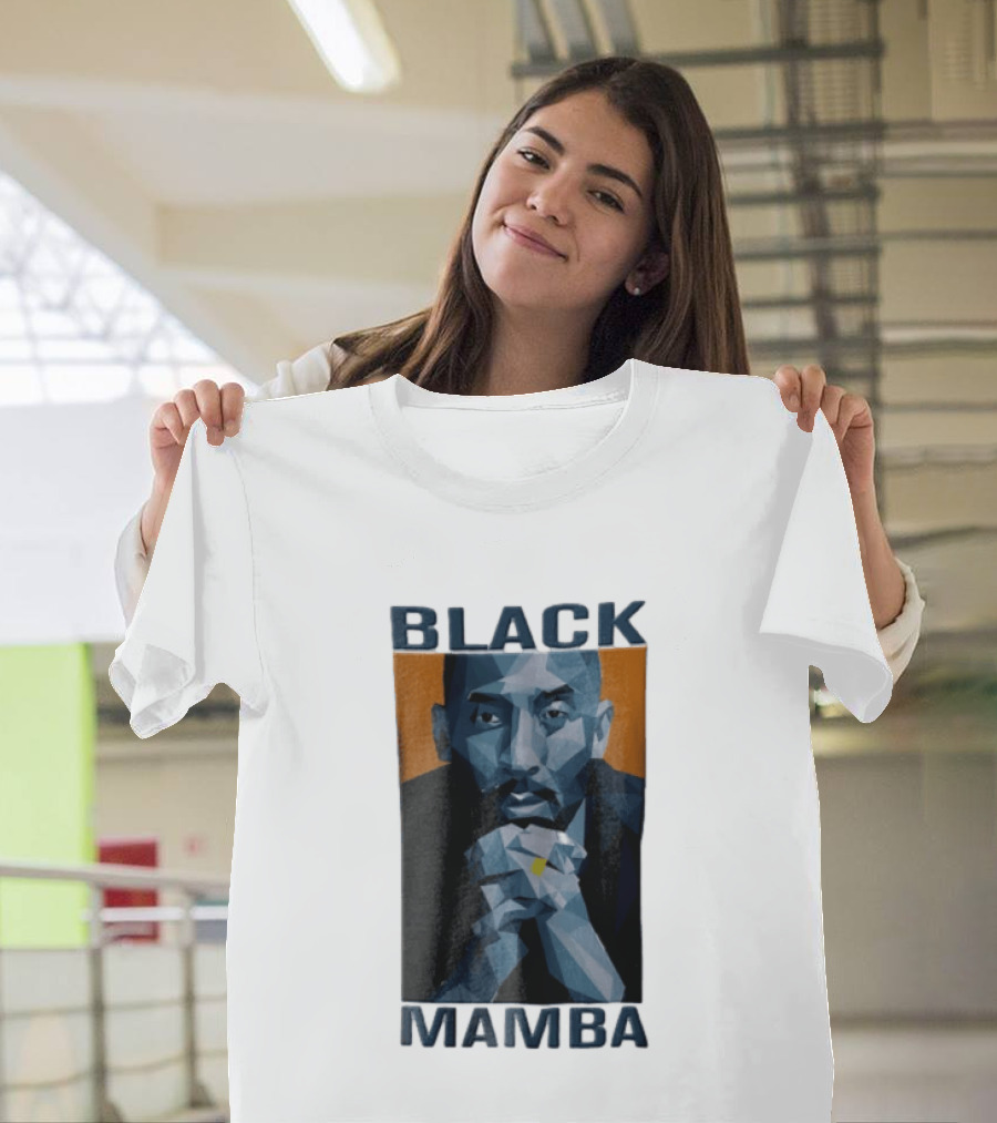 Black Mamba Low Poly Geometric Hands Clasped Orange T-Shirt