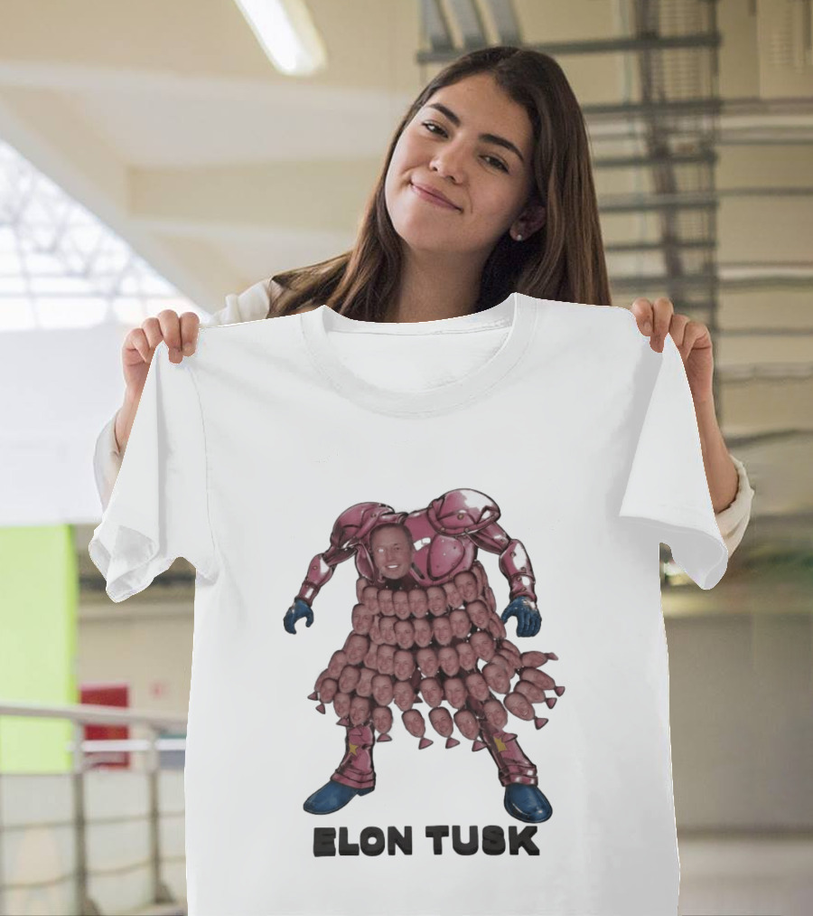 Elon Tusk Bootleg Collage Meme Unique Robot Face Fusion T-Shirt