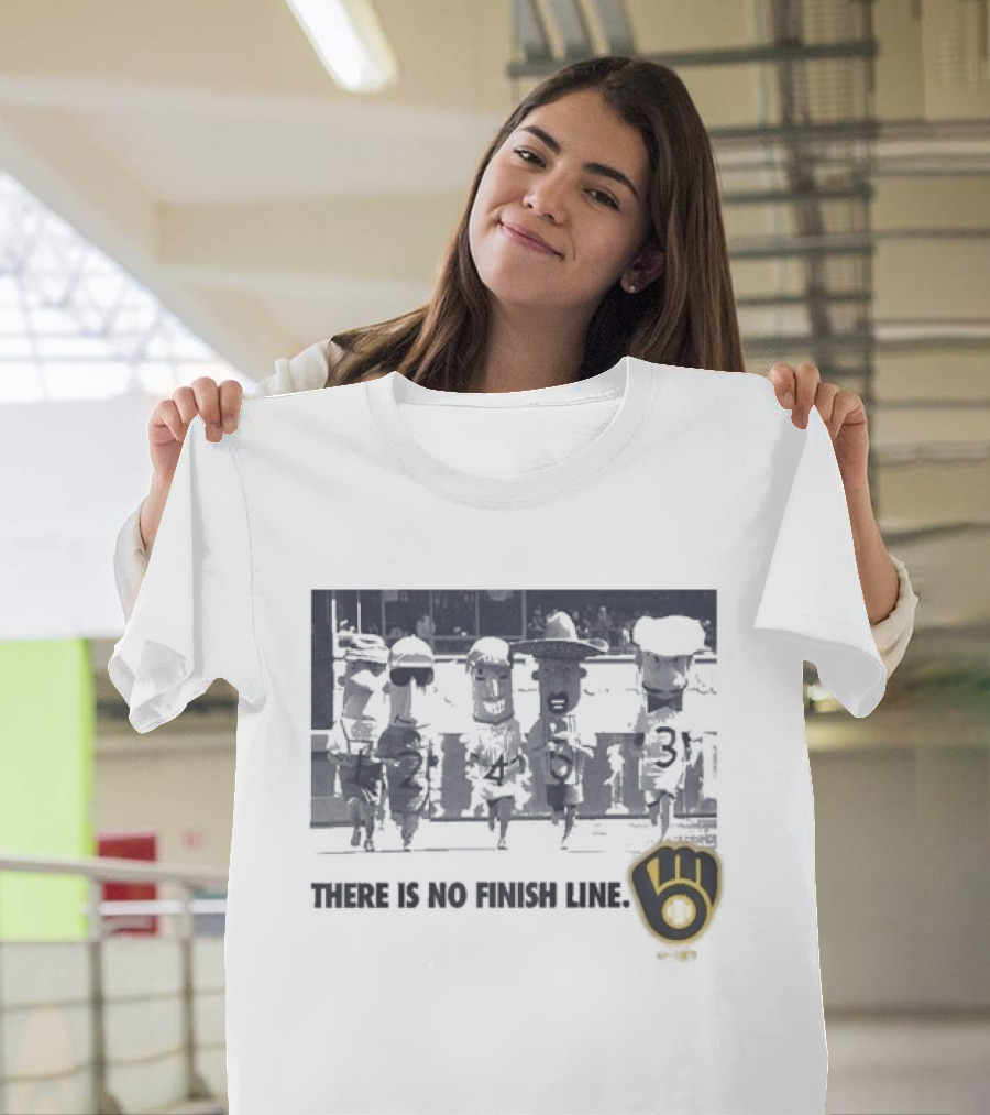 Milwaukee Brewers There Is No Finish Line Glove T-Shirt