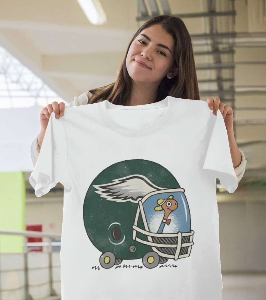 Philadelphia Eagles Worm Inside Football Helmet Sports Humor T-Shirt
