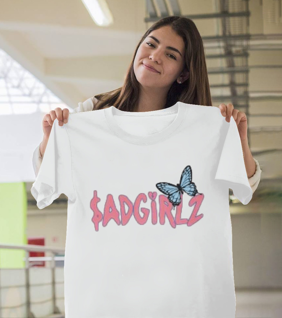 Sad Girlz Store Sadgirlz Spring Butterfly Pink T-Shirt