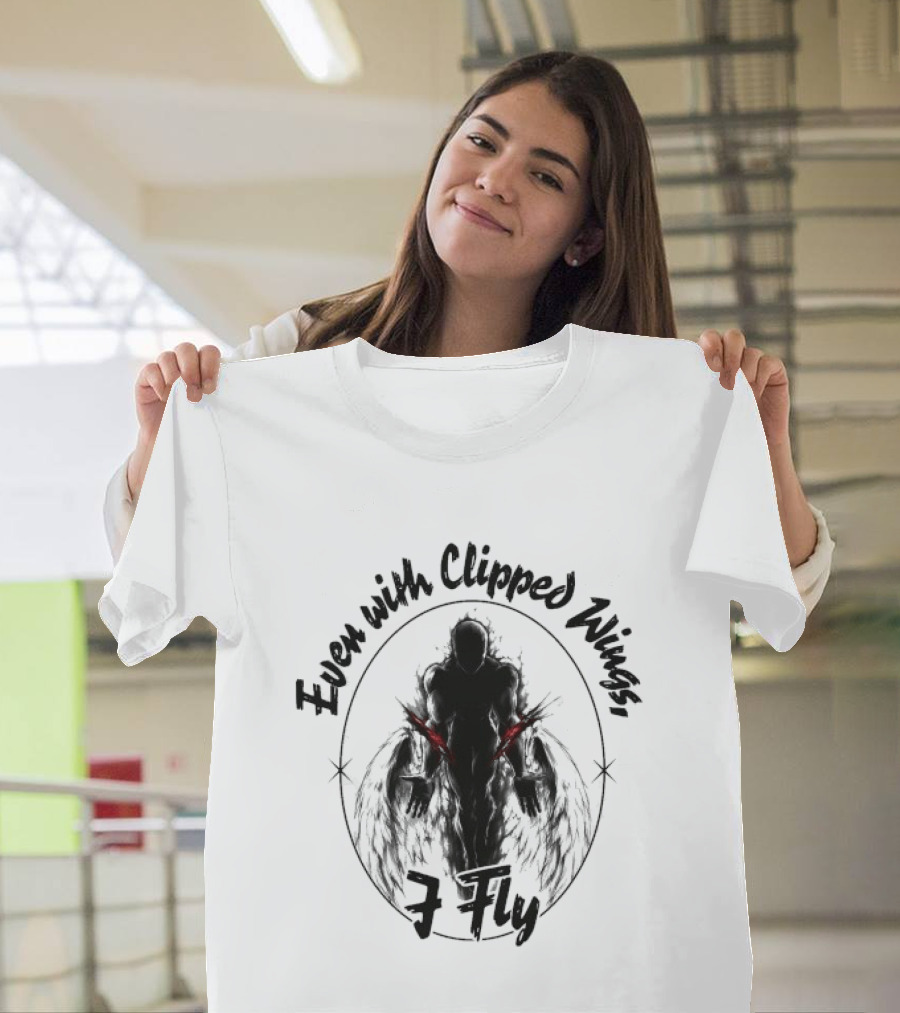 Even With Clipped Wings I Fly Dark Silhouette And Red Eyes T-Shirt