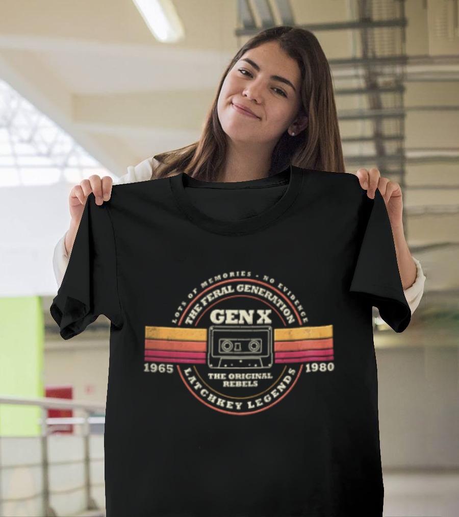 Gen X Lots Of Memories No Evidence Latchkey Legends 1965 1980 The Feral Generation Cassette Tape T-Shirt