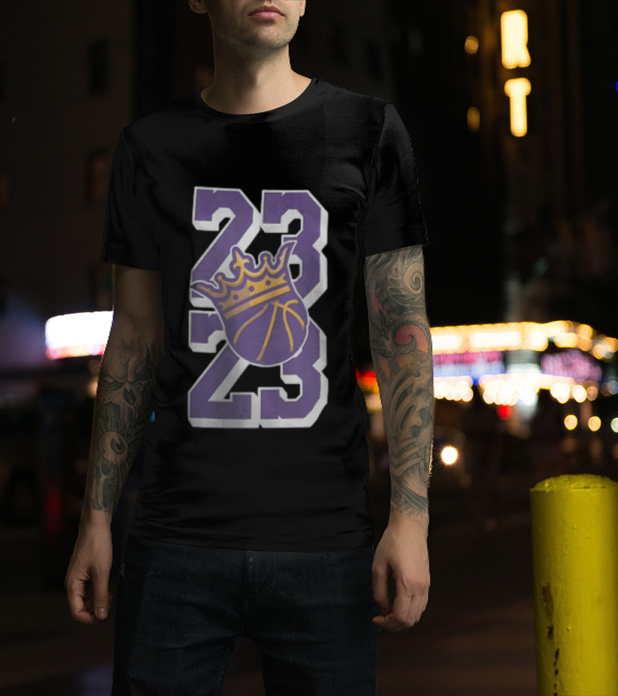 Sacramento Kings NBA 23 Crown Purple Basketball T-Shirt