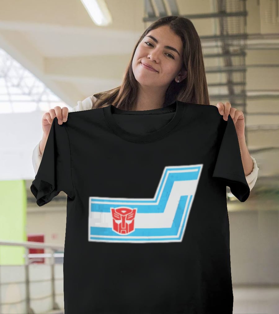 Transformers Autobots Red Insignia Blue White Racing Stripes Chevron Stickers T-Shirt
