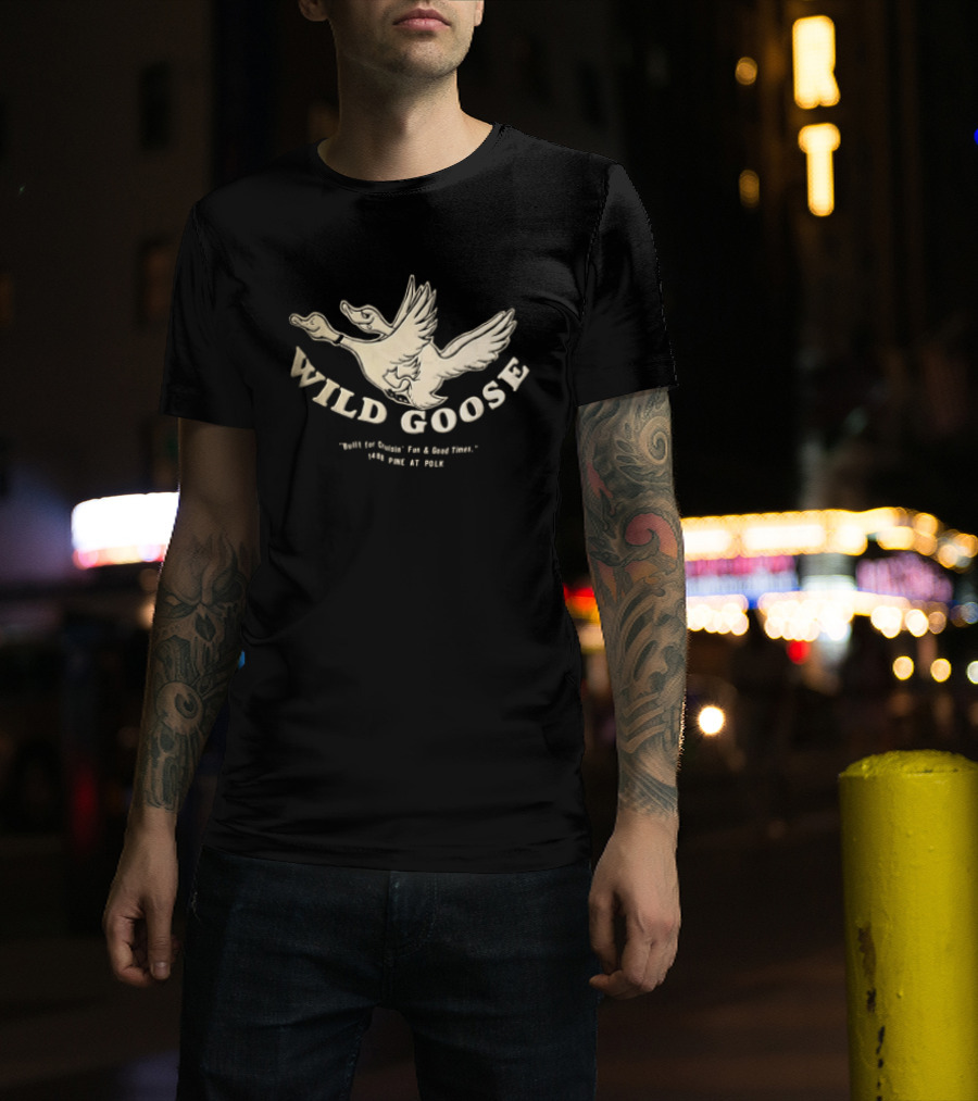 Wild Goose Built For Cruisin Fun And Good Times 1488 Pine At Polk Two Headed Cartoon Bird T-Shirt