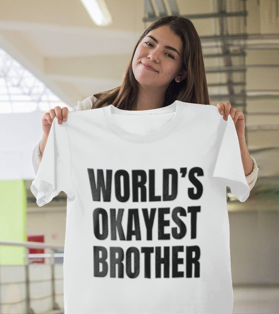 World's Okayest Brother Sans Serif Black T-Shirt
