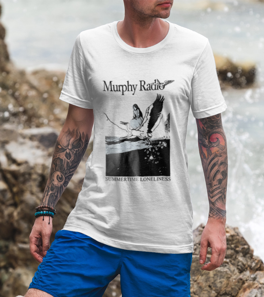 Murphy Radio Summertime Loneliness Woman On Flying Crane At Shore Line T-Shirt