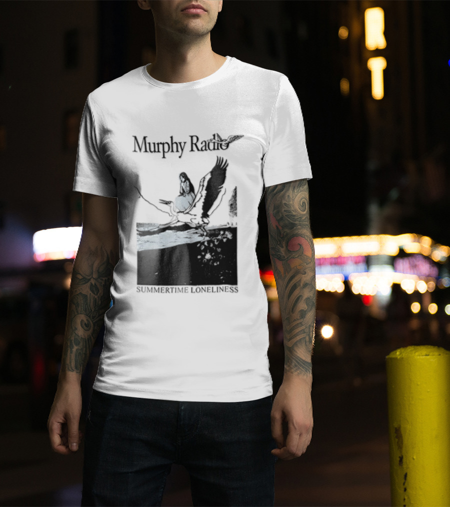 Murphy Radio Summertime Loneliness Woman On Flying Crane At Shore Line T-Shirt