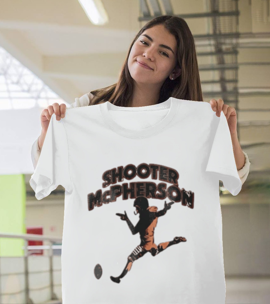 Shooter Mcpherson Football Kicker Finger Guns Distressed Player T-Shirt