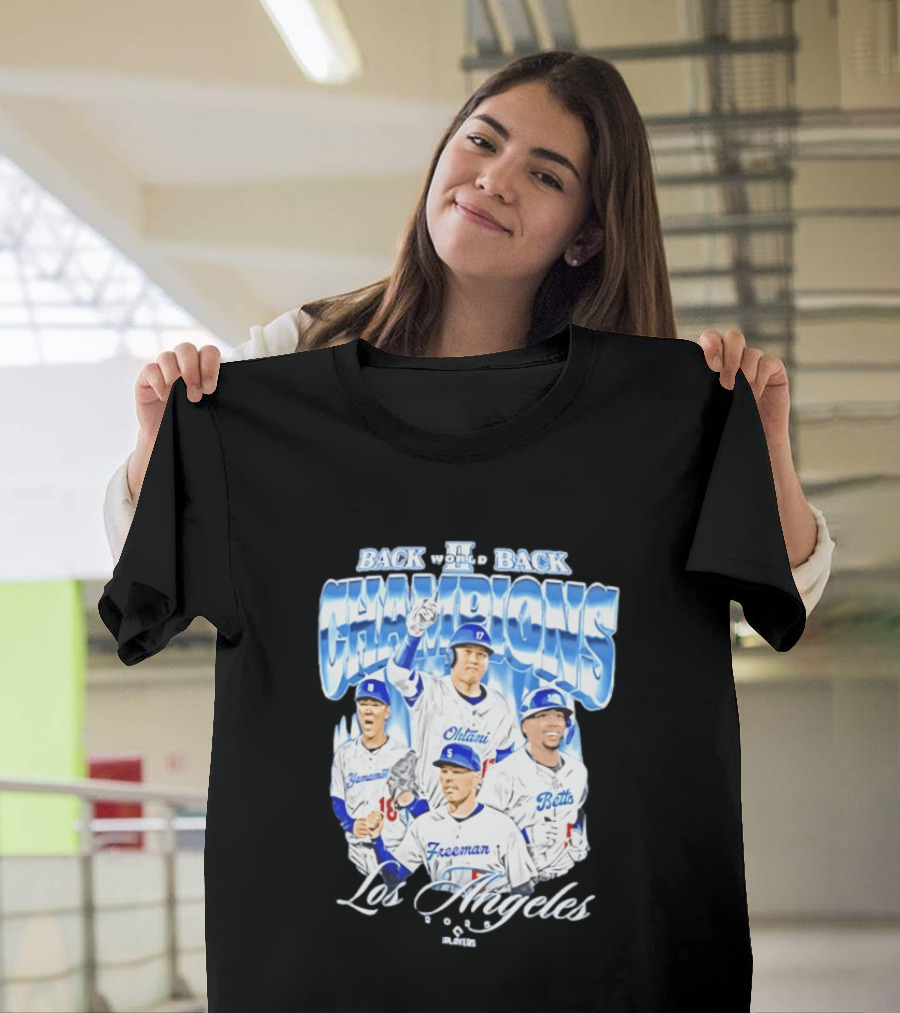 Los Angeles Back To Back Champions Ohtani Freeman Betts 2025 T-Shirt