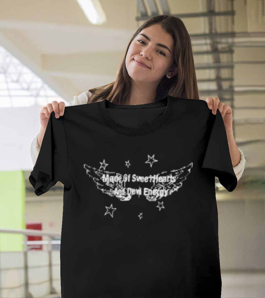 Sweethearts And Devil Energy Pixelated Wings With Stars T-Shirt