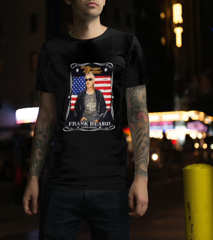 ZZ Top Frank Beard 1949 2026 American Flag Memorial T-Shirt