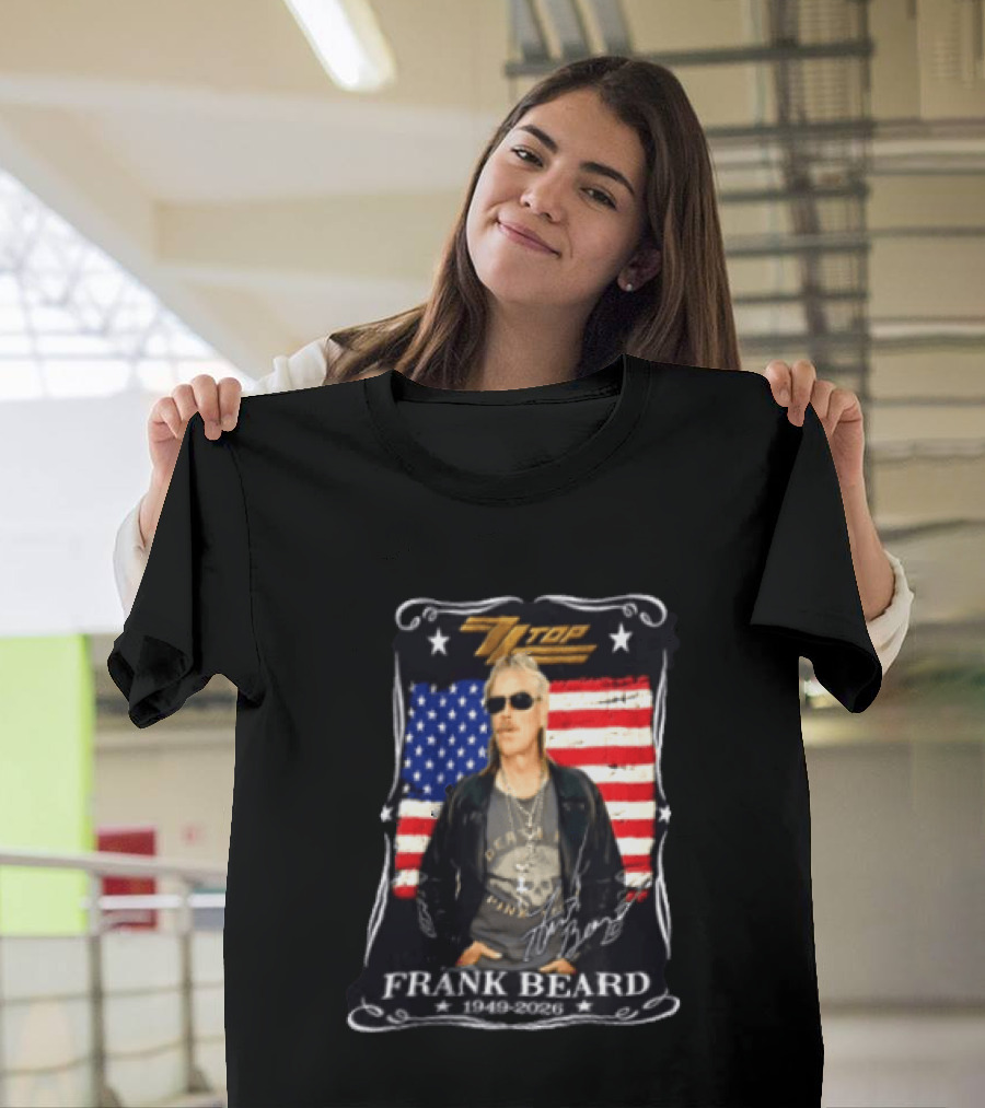 ZZ Top Frank Beard 1949 2026 American Flag Memorial T-Shirt