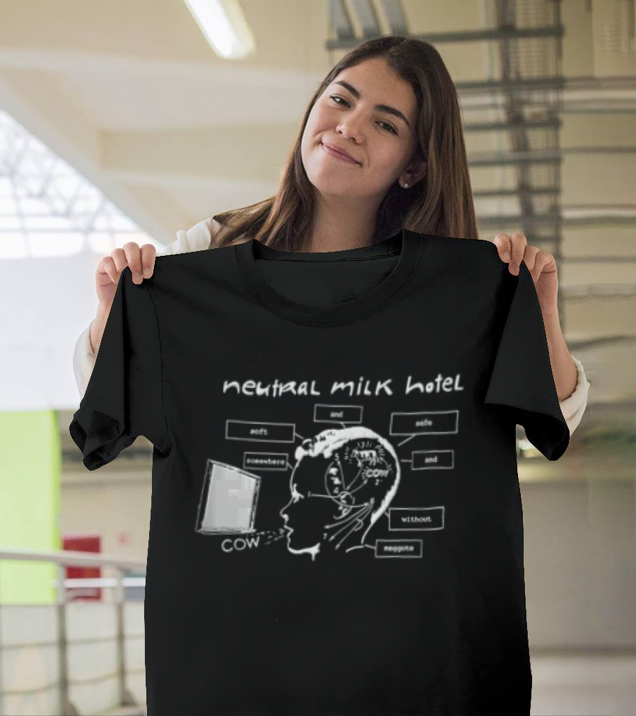 Neutral Milk Hotel Cow Head Diagram Line Soft And Safe Confirmed Concepts Maggots T-Shirt