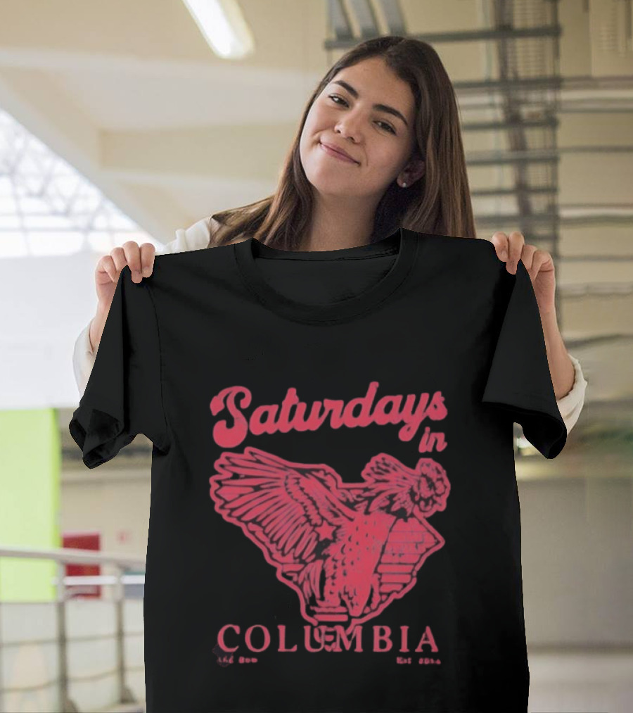 Saturdays In Columbia Old Row Gamecock Rooster Est 2014 T-Shirt