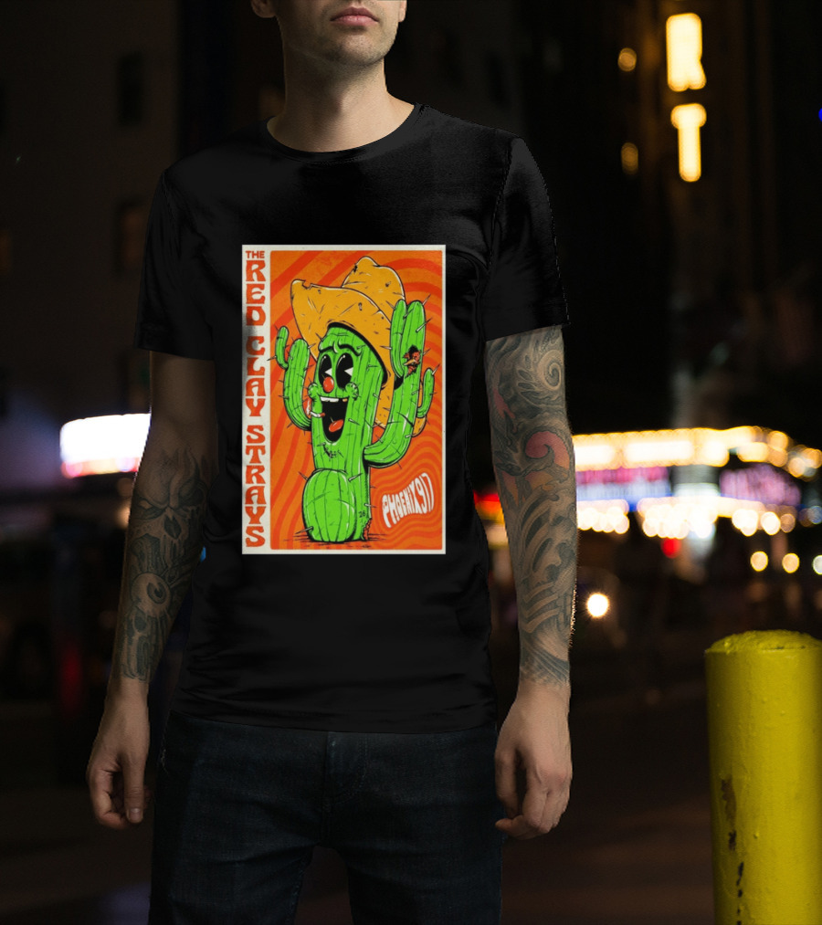 The Red Clay Strays Phoenix Cactus Character 2026 Desert Diamond Arena T-Shirt