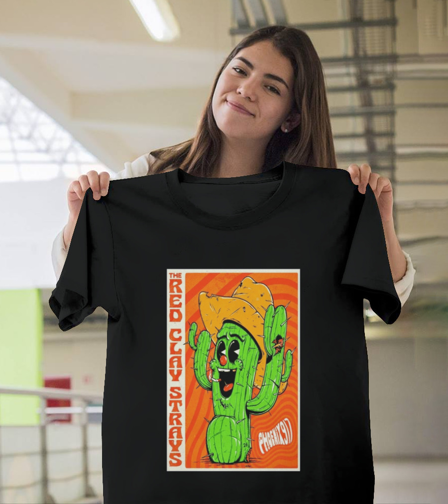 The Red Clay Strays Phoenix Cactus Character 2026 Desert Diamond Arena T-Shirt