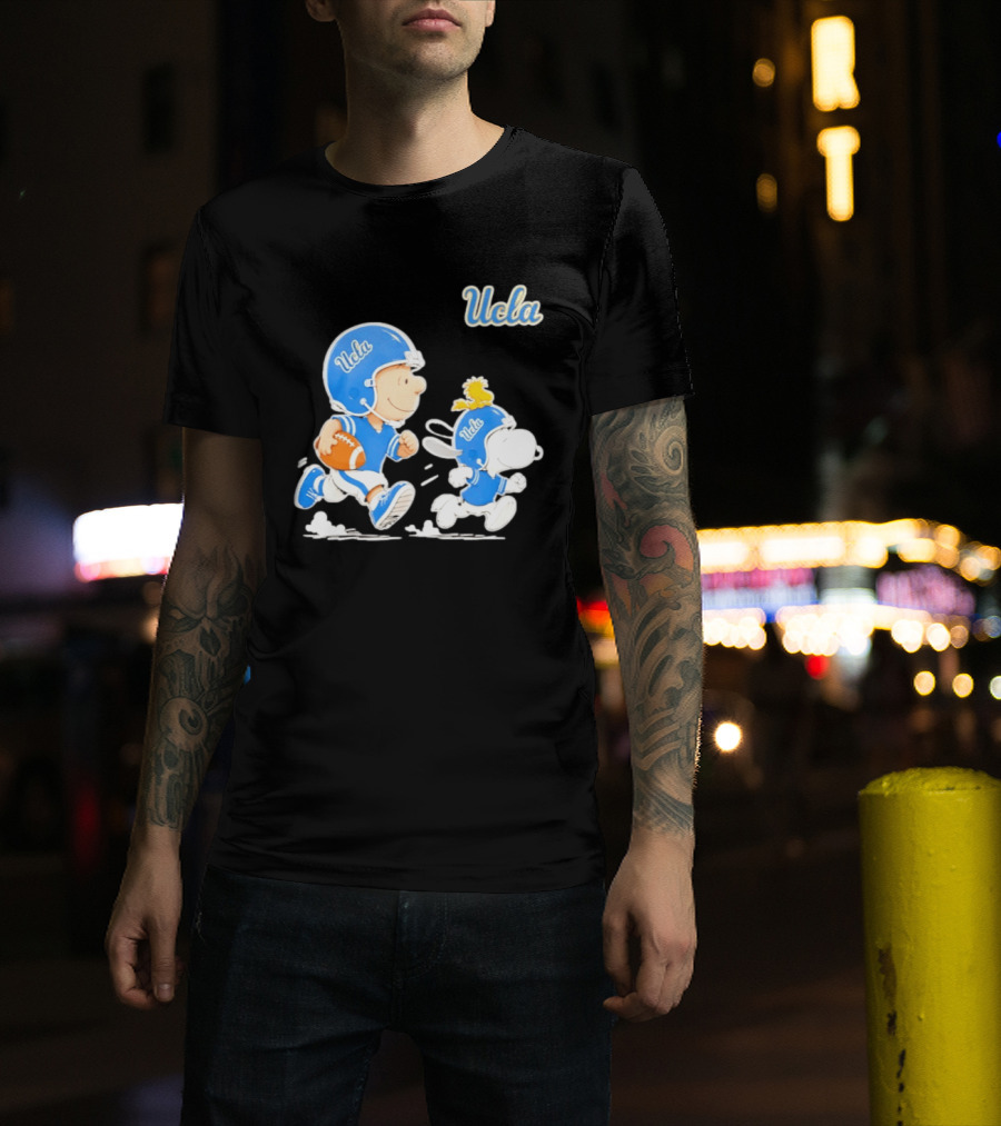 UCLA Charlie Brown Woodstock Snoopy Football NCAA Bruins Collaboration T-Shirt