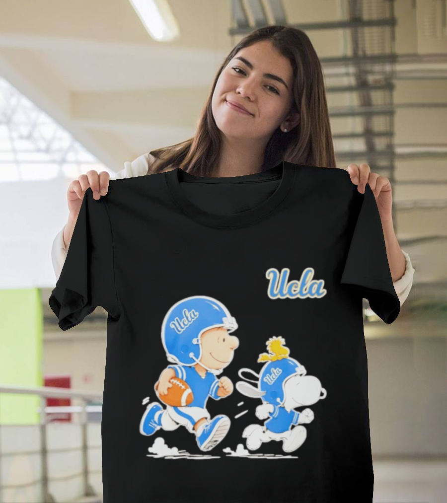 UCLA Charlie Brown Woodstock Snoopy Football NCAA Bruins Collaboration T-Shirt