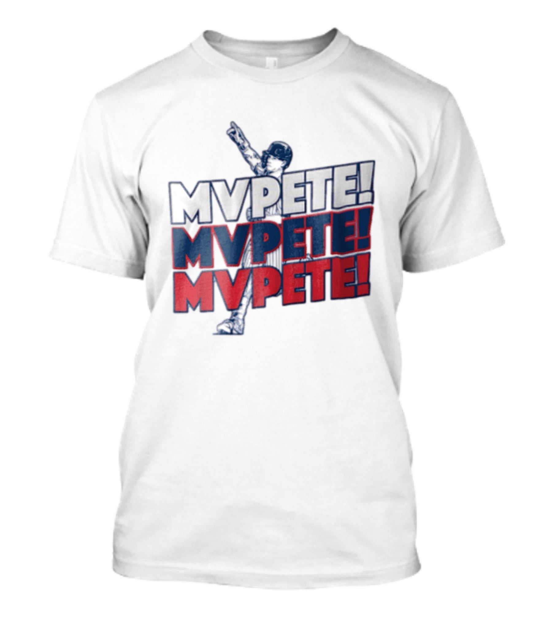 MVPETE Baseball Player Pointing Up Repeated T-Shirt
