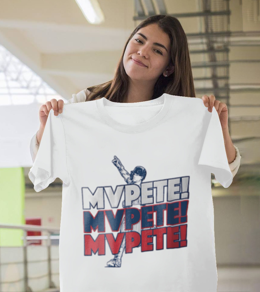 MVPETE Baseball Player Pointing Up Repeated T-Shirt