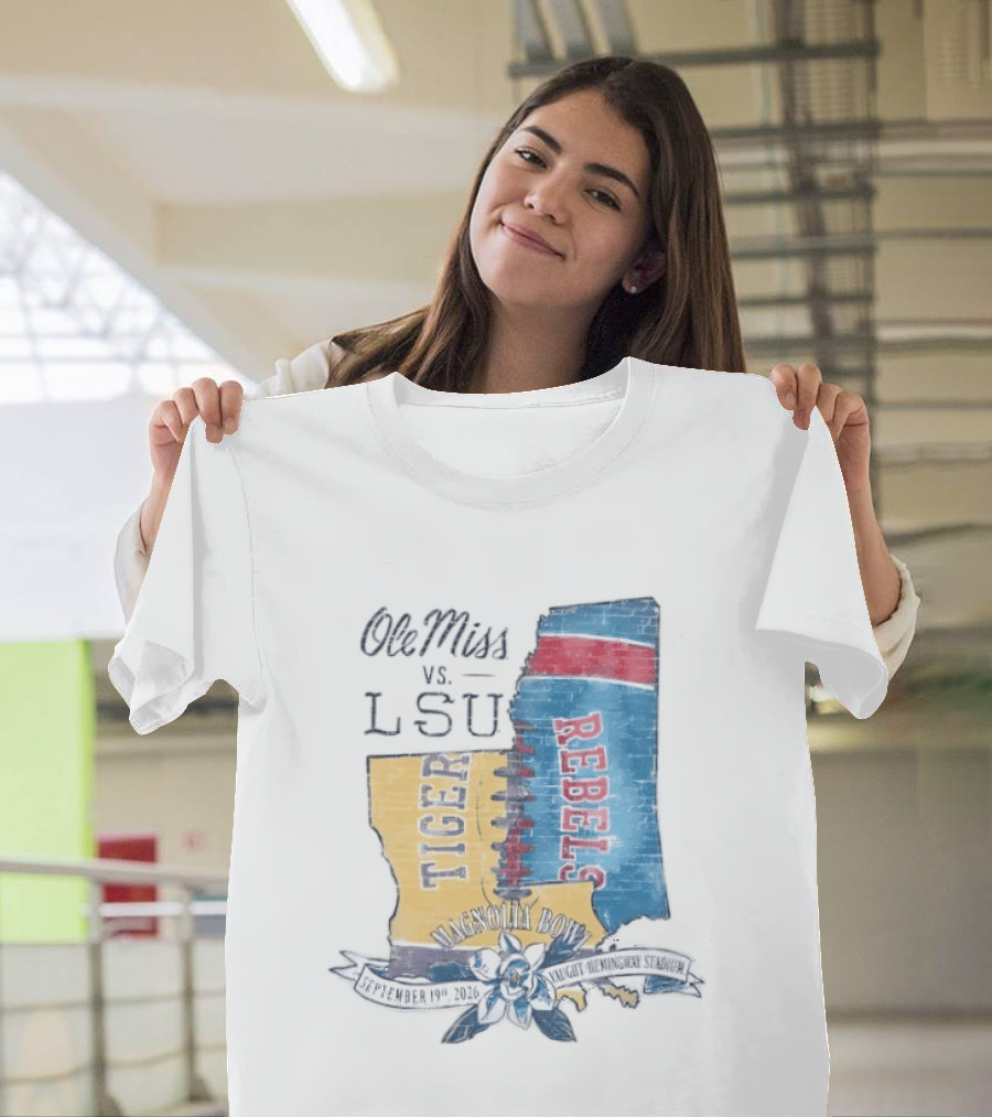 Ole Miss Vs LSU Magnolia Bowl September 19 2026 Vaught Hemingway Stadium T-Shirt