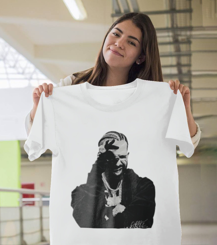 Drake Halftone Rapper Chains Gloves T-Shirt