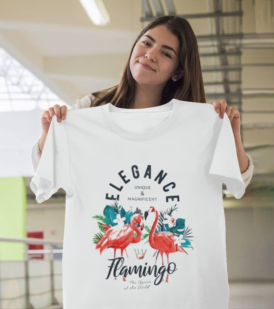 Elegance Unique Magnificent Flamingo The Queen Of The World T-Shirt