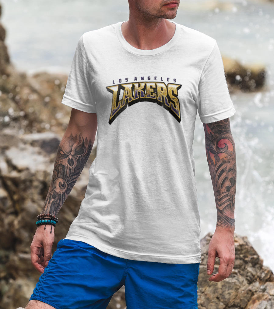 Los Angeles Lakers NBA Distressed Arched Block T-Shirt