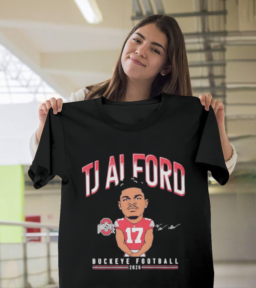 TJ Alford 17 Ohio State Buckeye Football 2026 Caricature T-Shirt