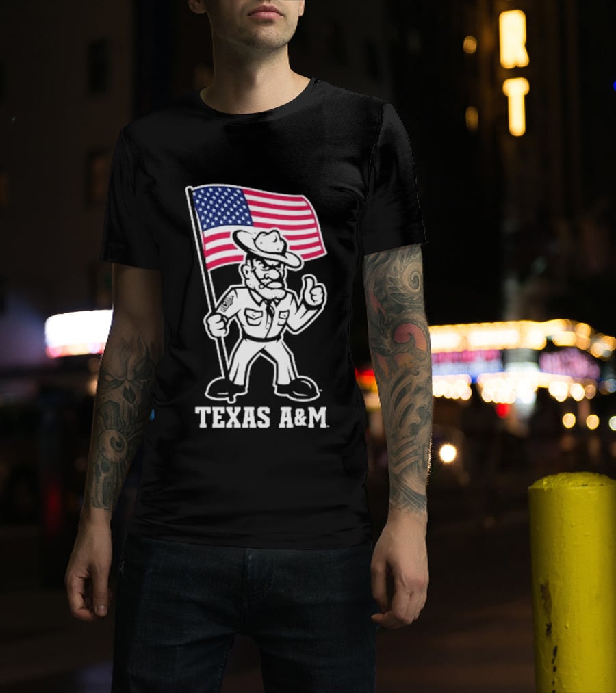 Texas A&M Ol' Sarge 2026 American Flag T-Shirt