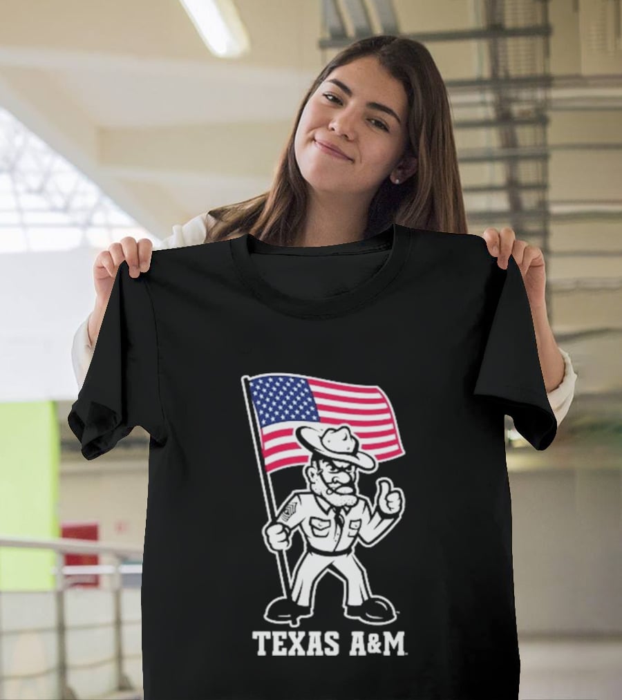 Texas A&M Ol' Sarge 2026 American Flag T-Shirt