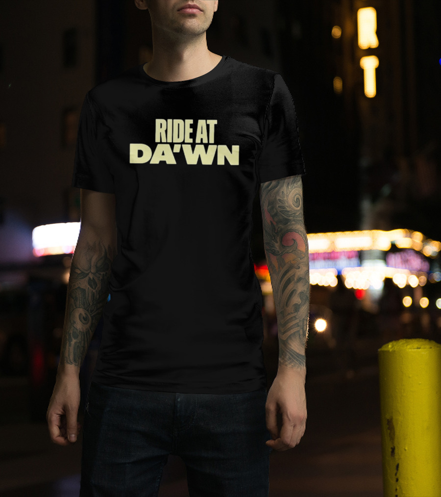 Aces Ride At Dawn Text Bold Yellow Font T-Shirt