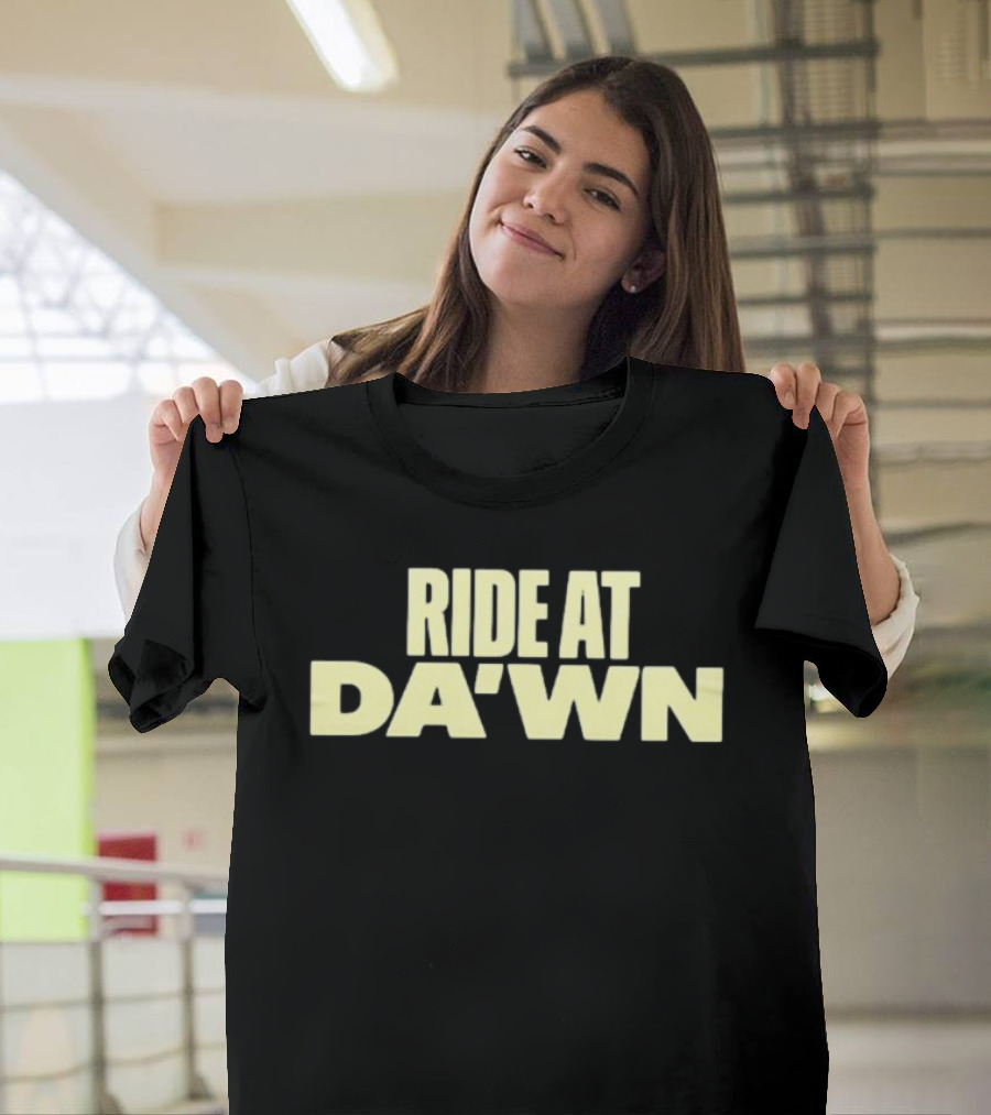 Aces Ride At Dawn Text Bold Yellow Font T-Shirt