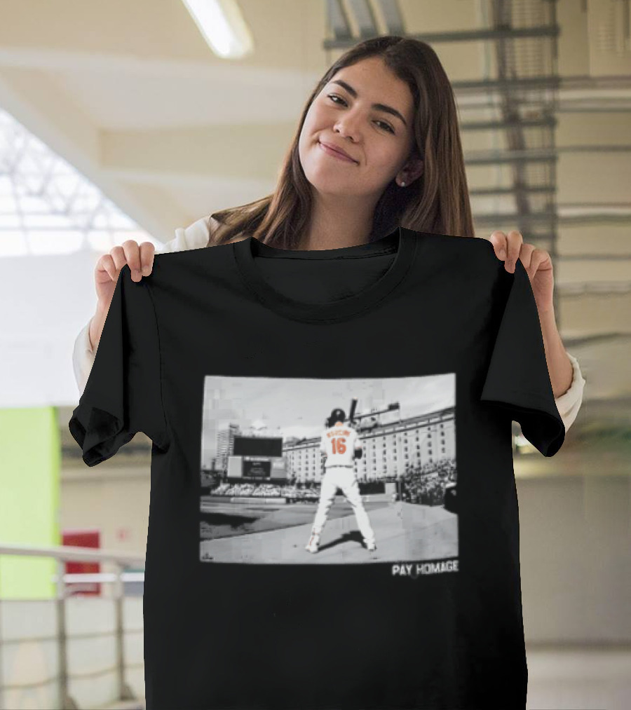 Baltimore Orioles Mancini Batter Home Plate Stadium Pay Homage T-Shirt