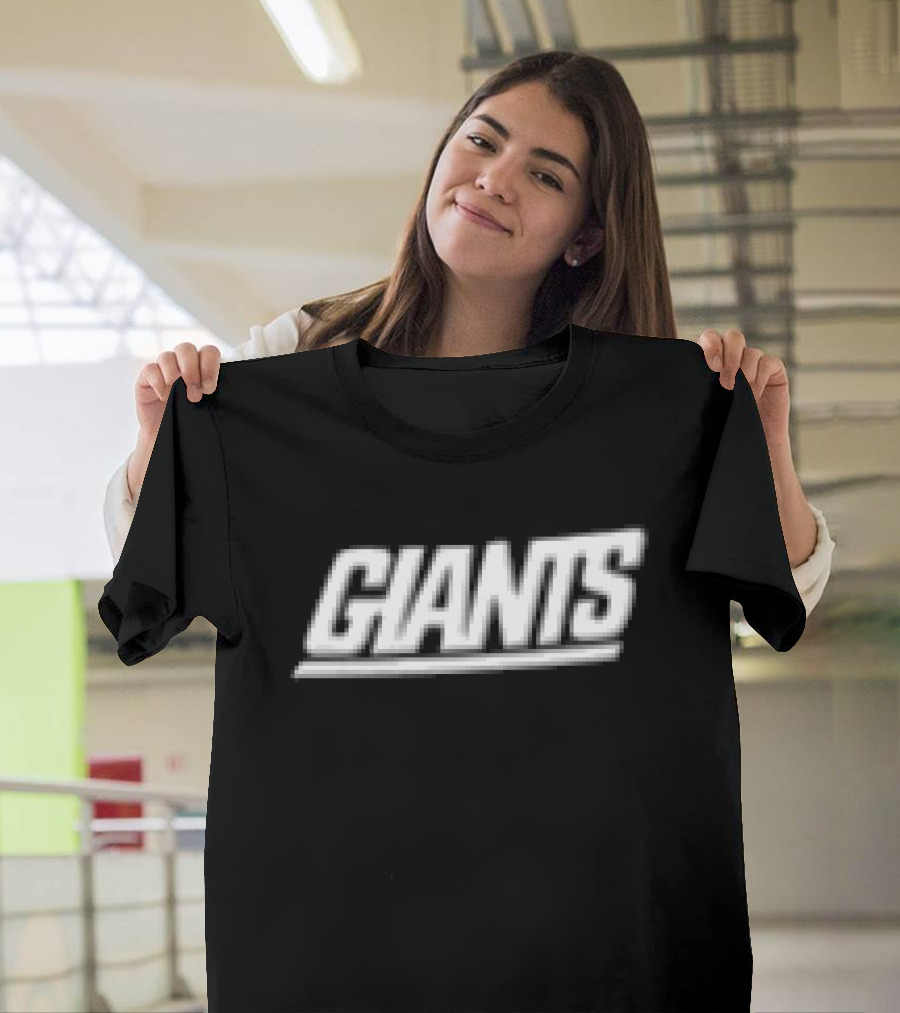 Giants Text Bold White Font Left Chest Placement T-Shirt