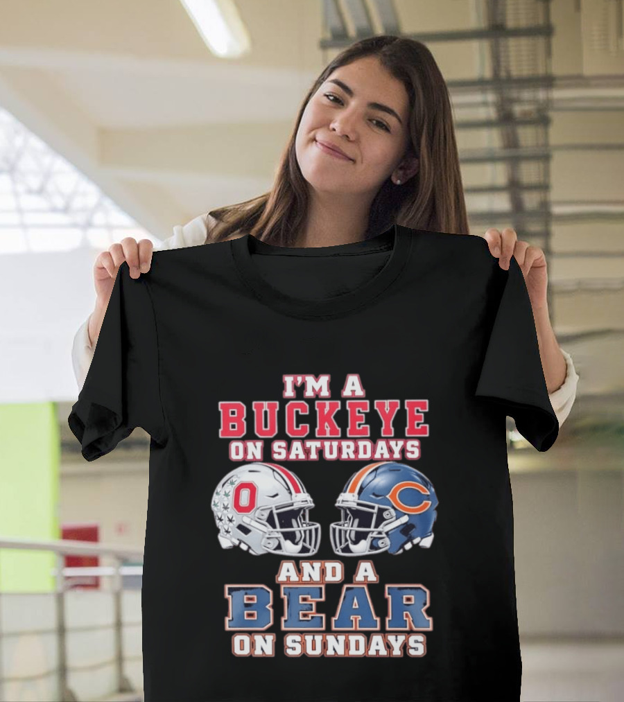 Ohio Buckeyes Saturdays Chicago Bears Sundays Football Rivalry T-Shirt
