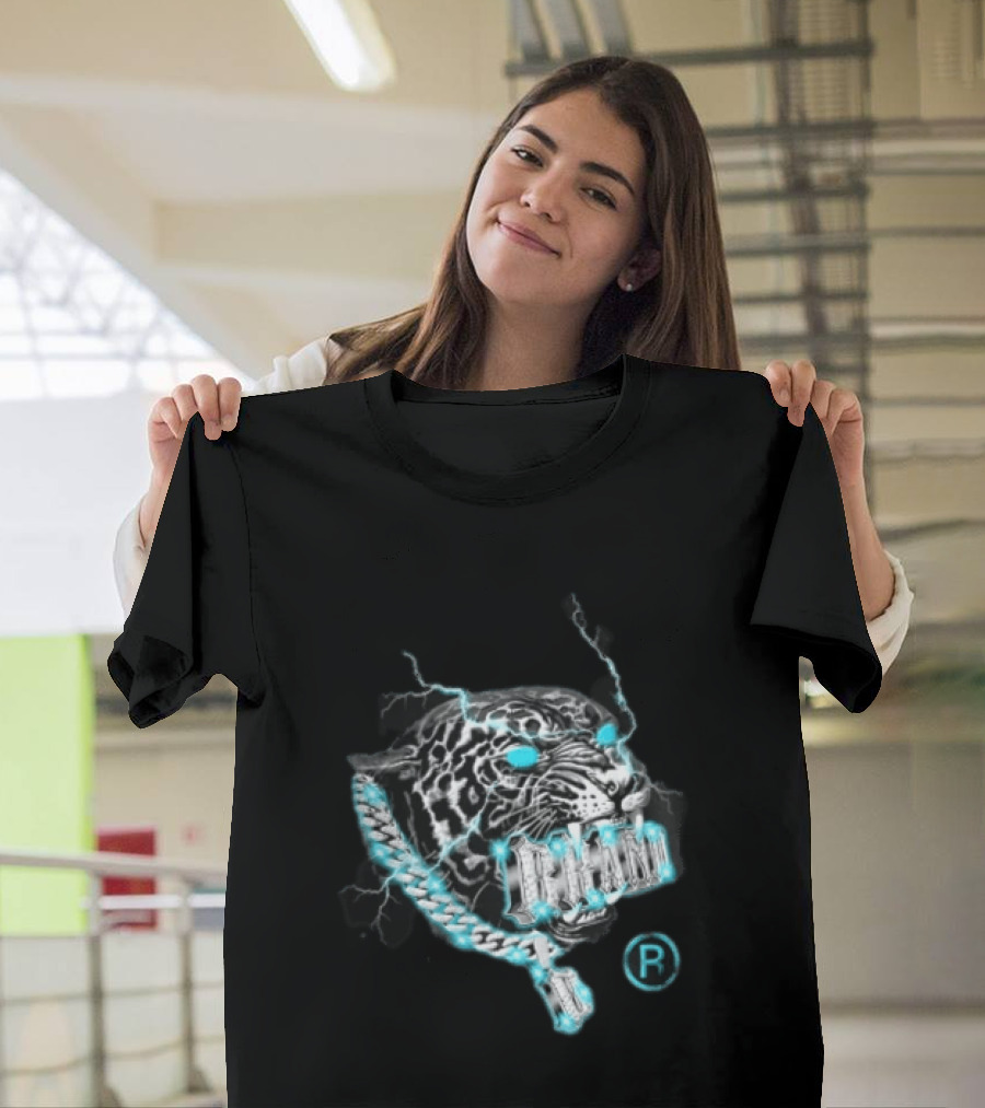Marvel Black Panther Primal Lightning Panther With Blue Chain T-Shirt