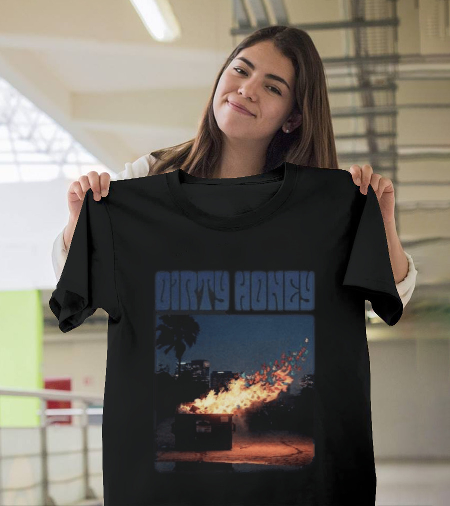 Dirty Honey Dumpster Fire Album Cover Vintage Aesthetic T-Shirt