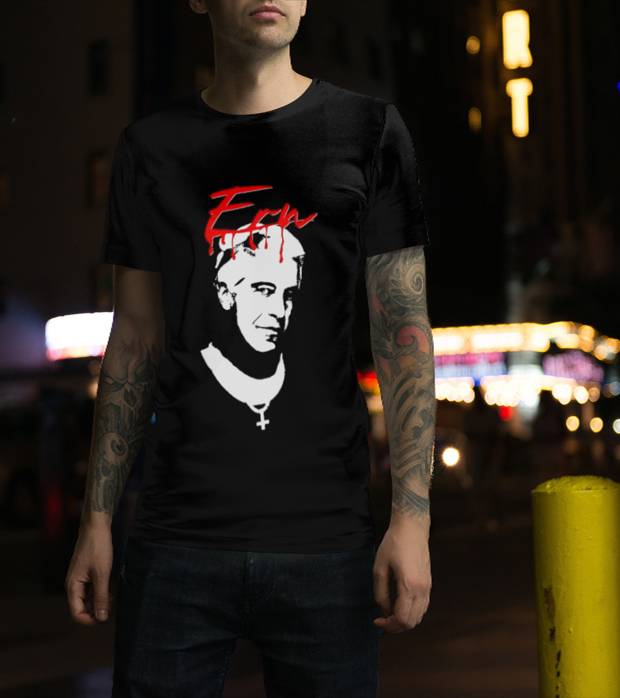 Epstein Priest With Dripping Red T-Shirt