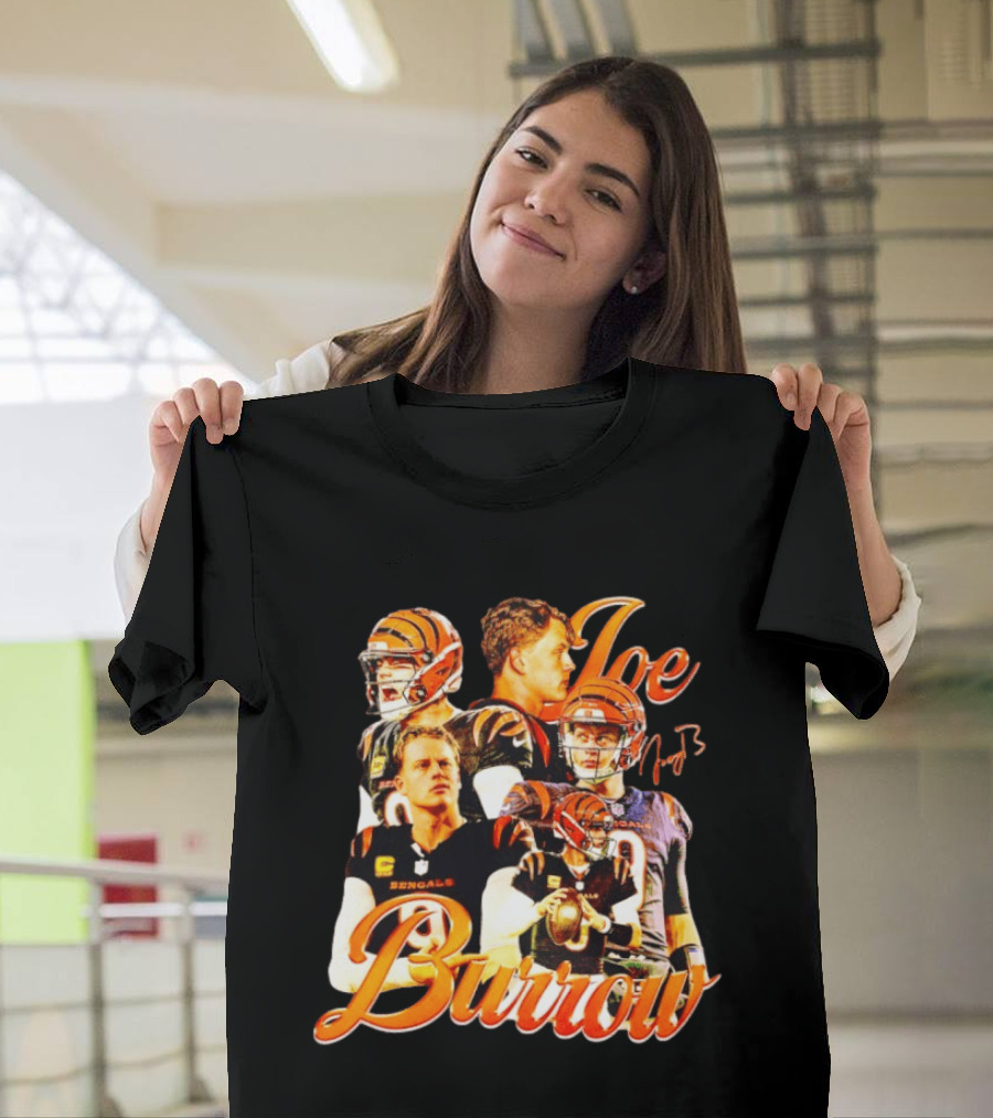 Joe Burrow Cincinnati Bengals Football Player Collage Bengals NFL QB T-Shirt