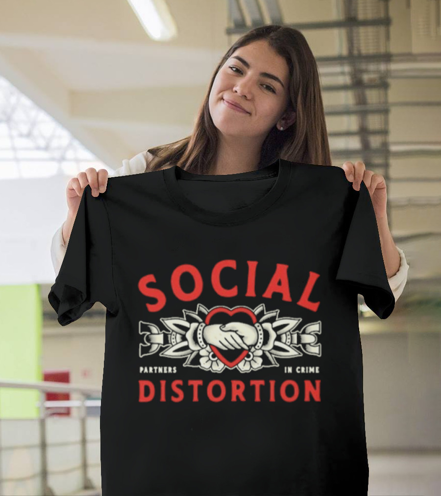 Social Distortion Partners In Crime Heart With Roses T-Shirt