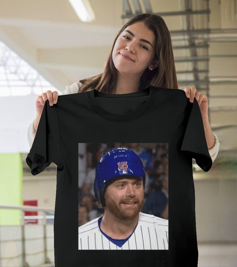 Taylor Davis Cubs Number 15 Helmet Stare T-Shirt