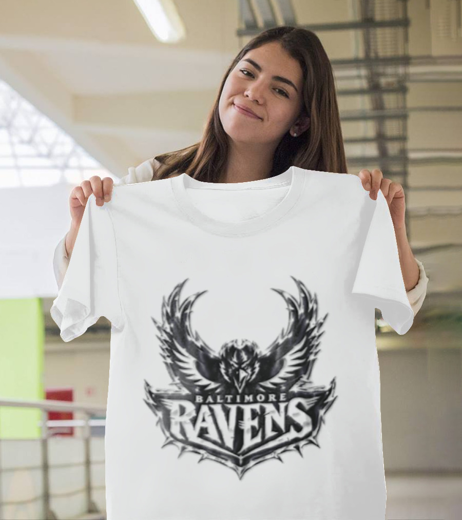 Baltimore Ravens Purple Metallic Bird Ravens T-Shirt